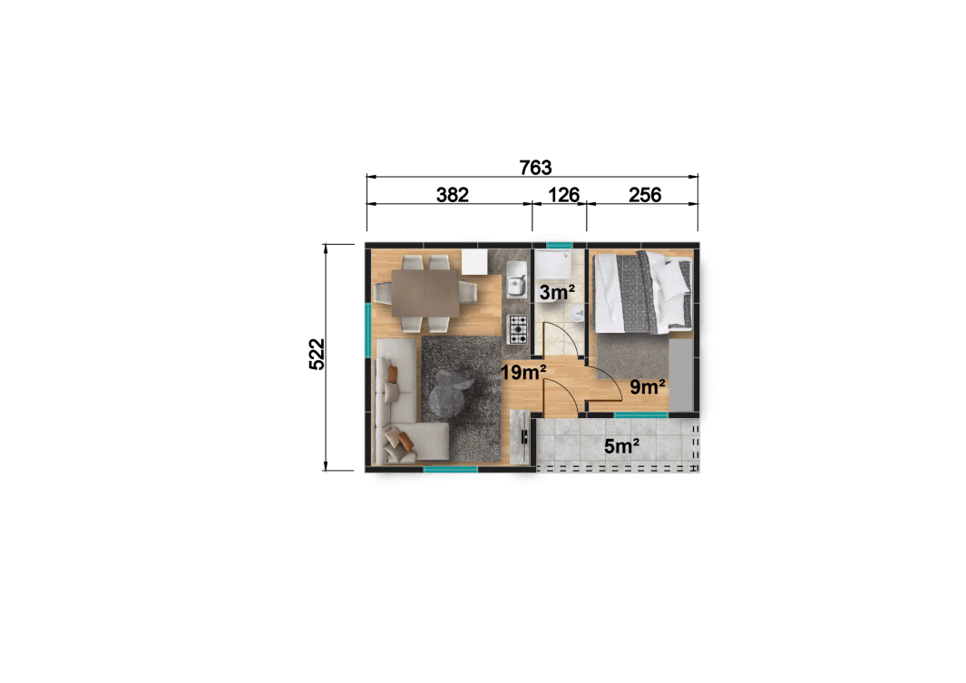 YP100 Tek Katlı Prefabrik Ev