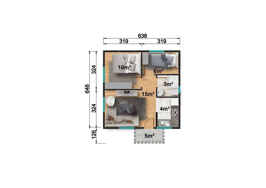 YP101 Tek Katlı Prefabrik Ev