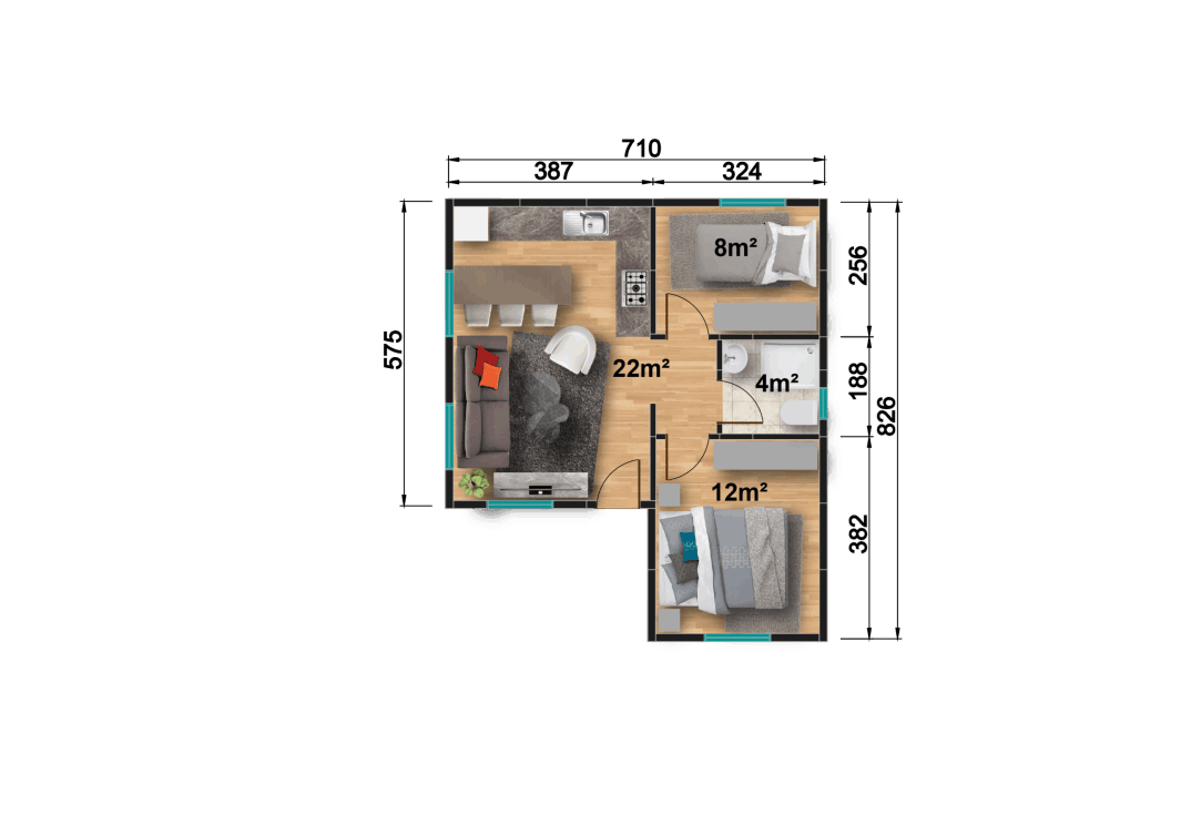 YP102 Tek Katlı Prefabrik Ev