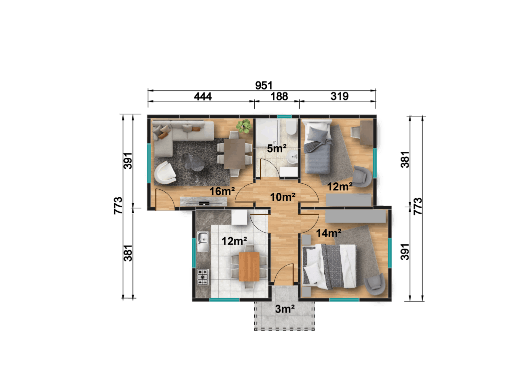 YP108 Tek Katlı Prefabrik Ev