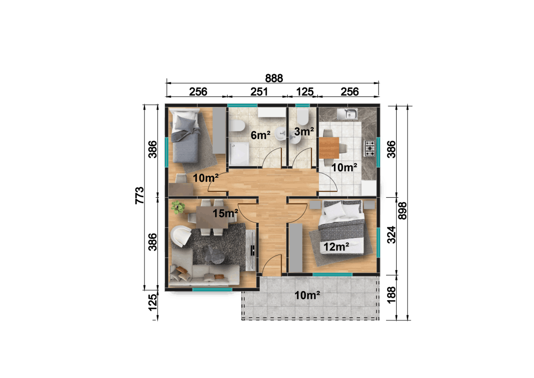 YP110 Tek Katlı Prefabrik Ev