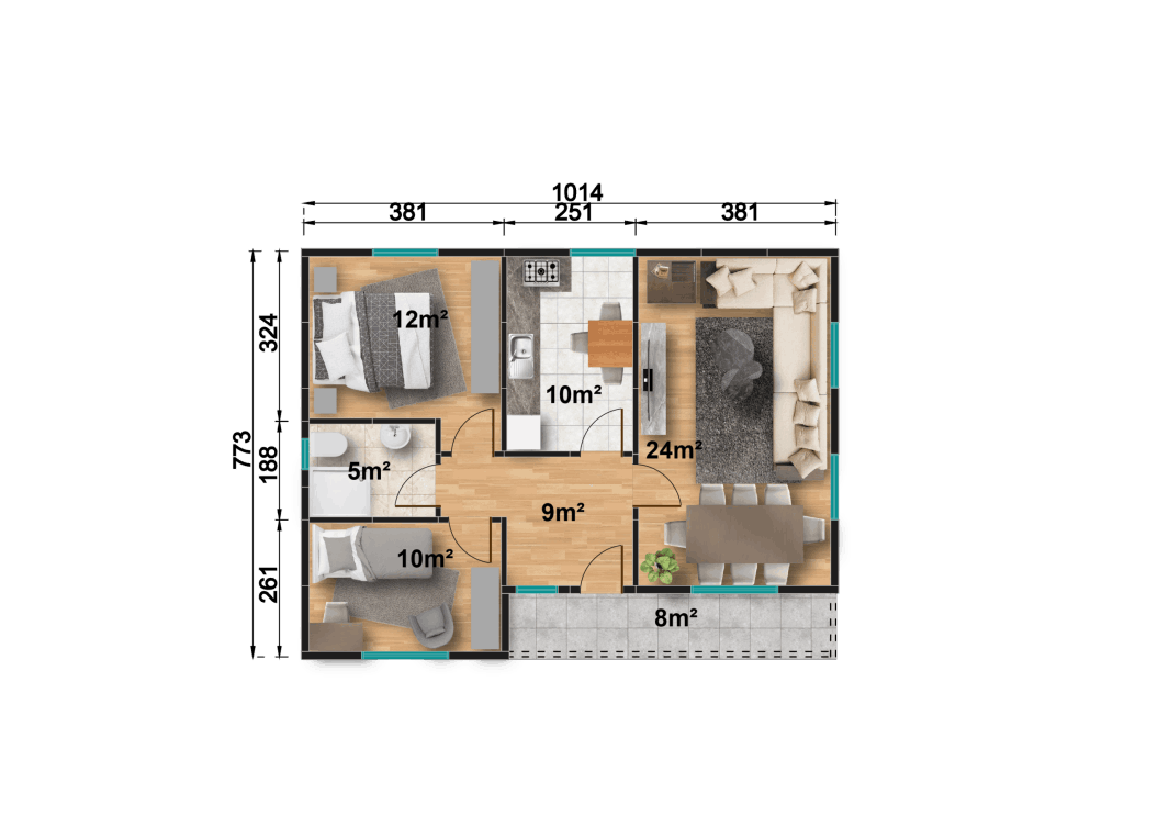 YP113 Tek Katlı Prefabrik Ev