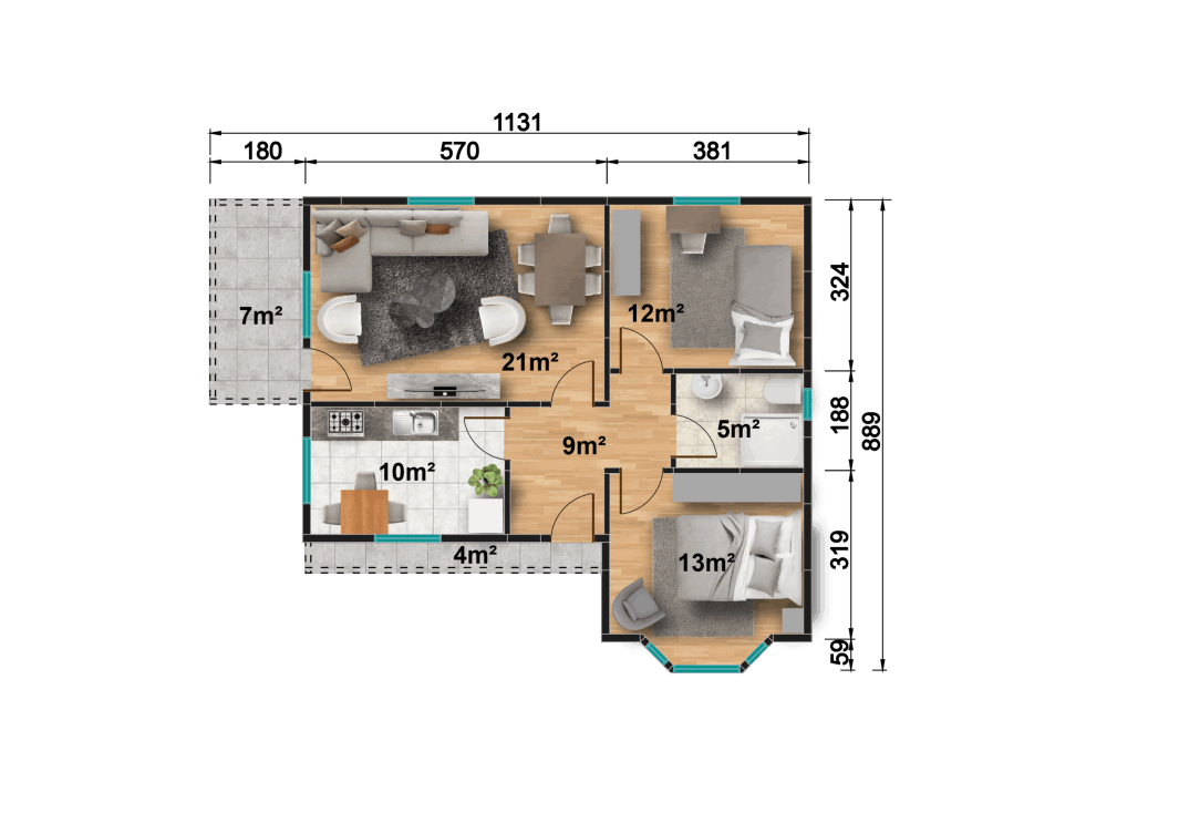 YP115 Tek Katlı Prefabrik Ev