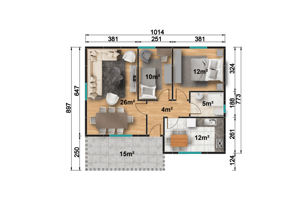YP118 Tek Katlı Prefabrik Ev
