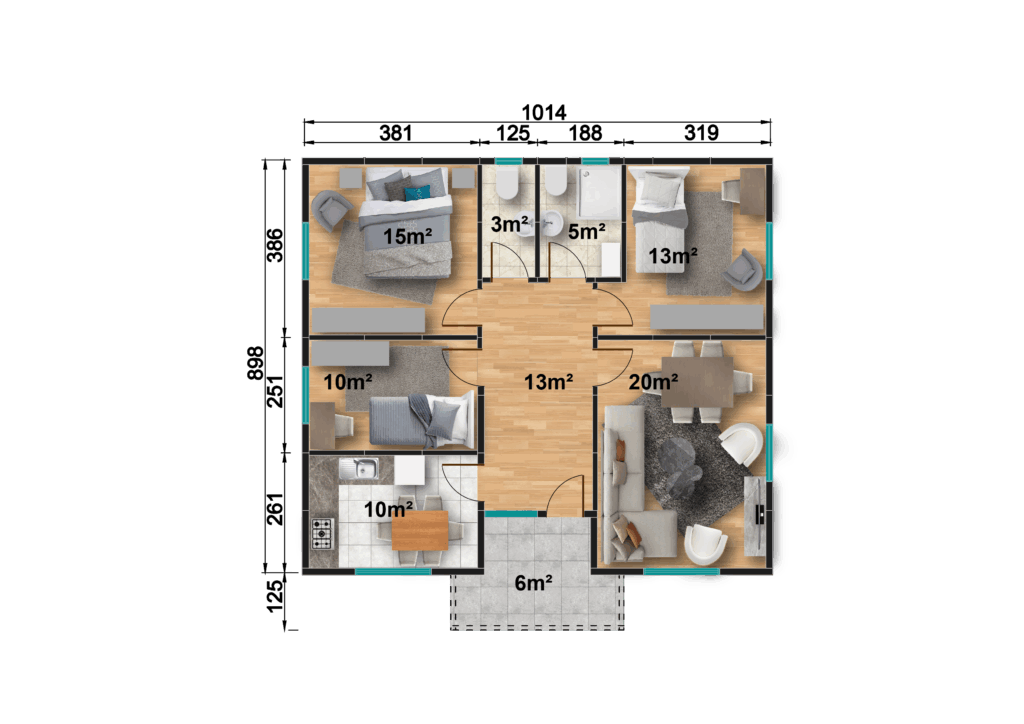 YP123 Tek Katlı Prefabrik Ev