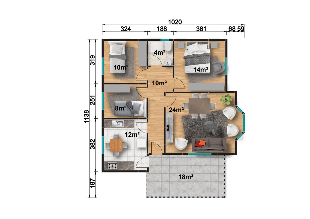 YP126 Tek Katlı Prefabrik Ev