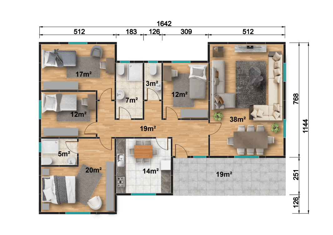 YP135 Tek Katlı Prefabrik Ev